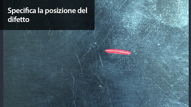 Specifica la posizione del difetto