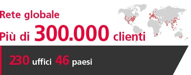 [Rete globale] Più di 300.000 clienti [230 uffici 46 paesi]