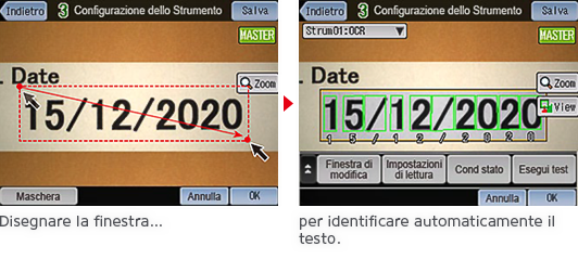 Disegnare la finestra… / per identificare automaticamente il testo.