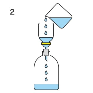 Filtrare il liquido risciacquato attraverso un filtro a membrana per intrappolare corpi estranei.