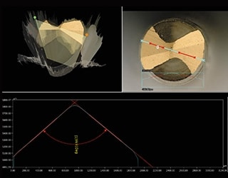 Esempio di misurazione della forma e del profilo 3D di una punta di trapano
