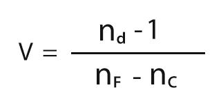 V={\frac {n_{d}-1}{n_{F}-n_{C>